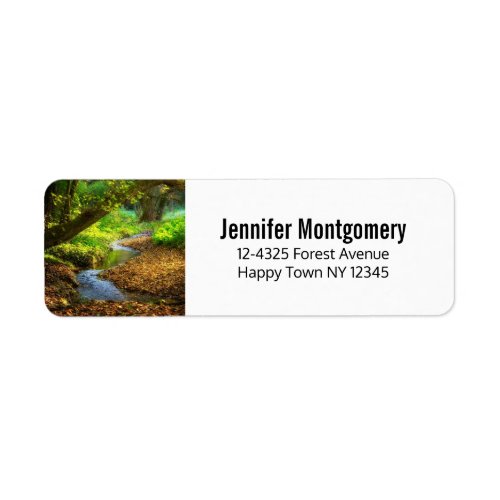 Forest Creek Beautiful Nature Landscape Photo Label