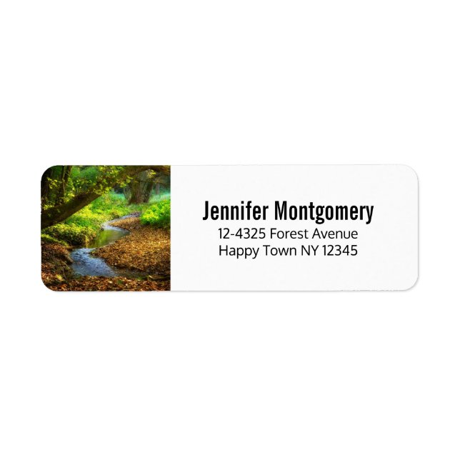 Forest Creek Beautiful Nature Landscape Photo Label (Front)