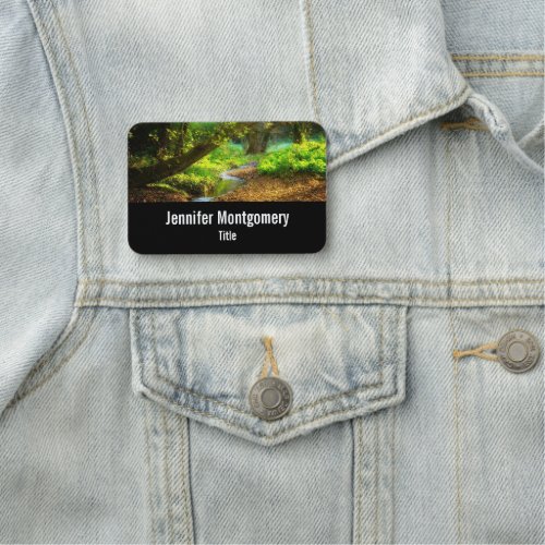 Forest Creek Beautiful Nature Landscape Photo Name Tag