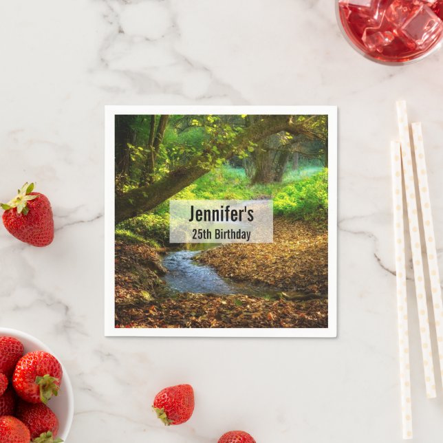 Forest Creek Beautiful Nature Landscape Photo Napkins (Insitu)