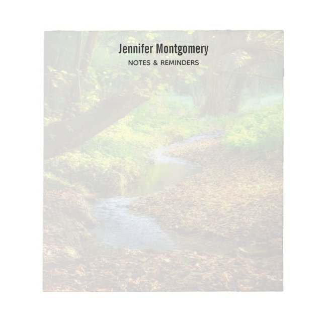 Forest Creek Beautiful Nature Landscape Photo Notepad (Front)