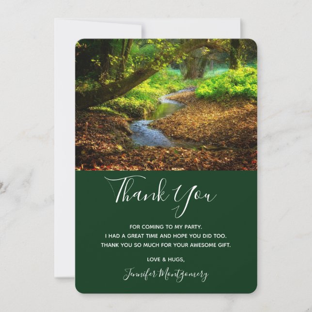Forest Creek Beautiful Nature Landscape Photo Thank You Card (Front)