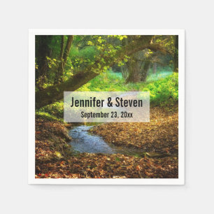 Forest Creek Beautiful Nature Photo Wedding Napkins