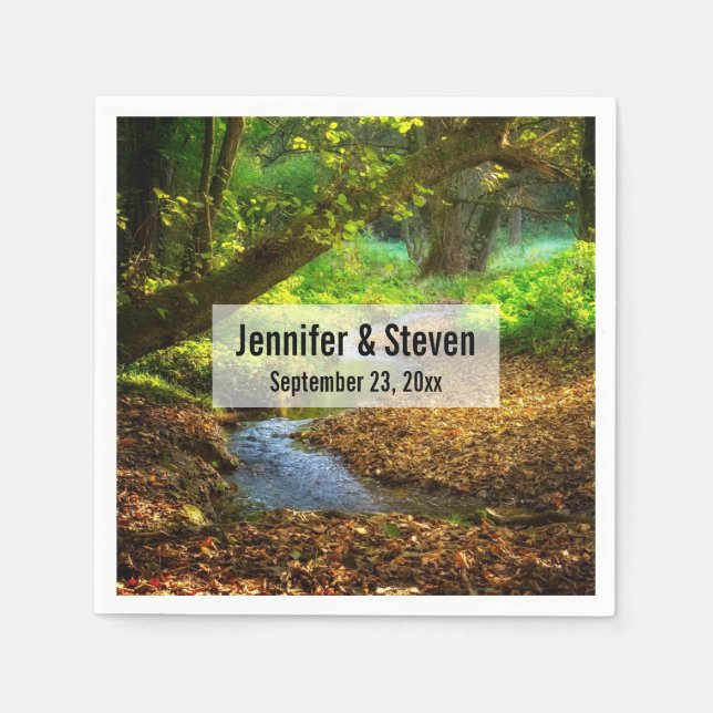Forest Creek Beautiful Nature Photo Wedding Napkins (Front)