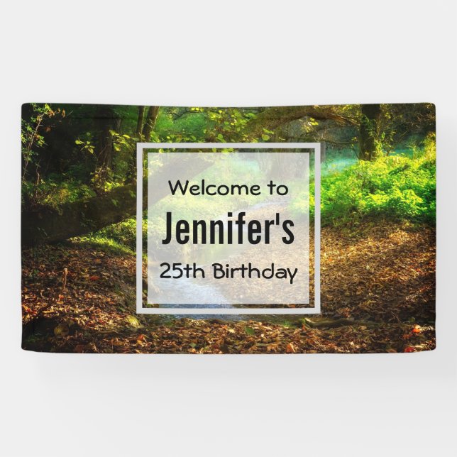 Forest Creek Beautiful Nature Photo Welcome Banner (Horizontal)