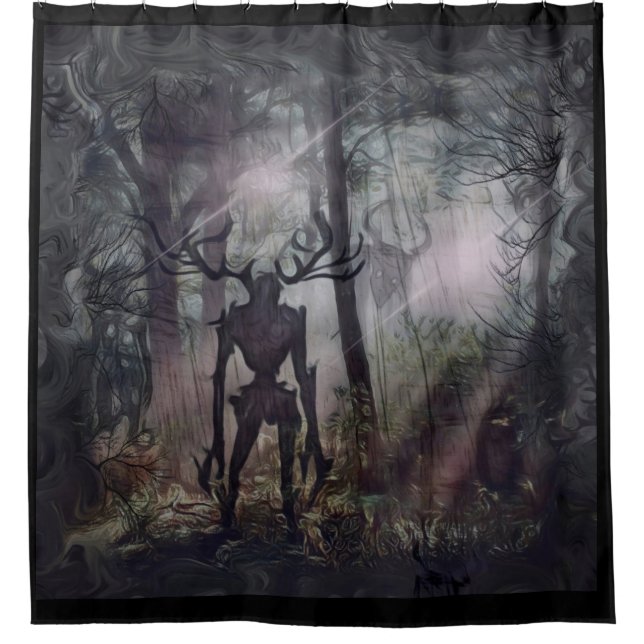 Forest Creeper scary Shower Curtain (Front)