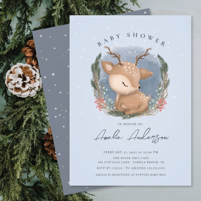 Forest Deer Baby Shower Invitation (Creator Uploaded)