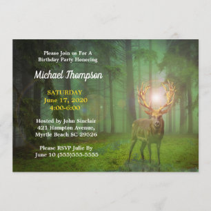 Forest Deer Birthday Invitation