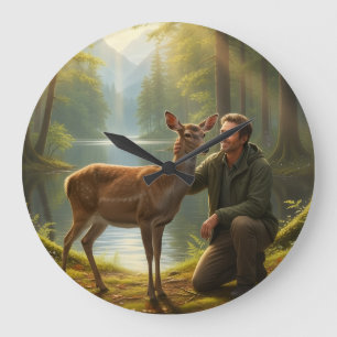 forest deer clock
