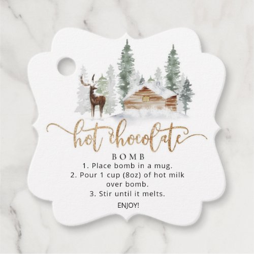 Forest deer Hot Chocolate Bomb Favor Tags