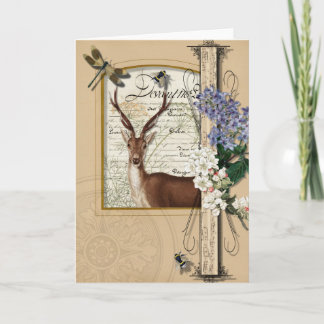 Forest Deer - Vintage Blank Greeting Note Card