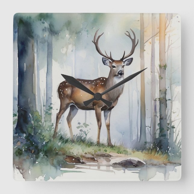 Forest Deer Wall Clock (Front)