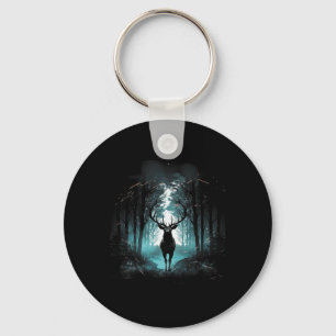 Forest Deer Wildlife Animal Illustration 5 Keychain