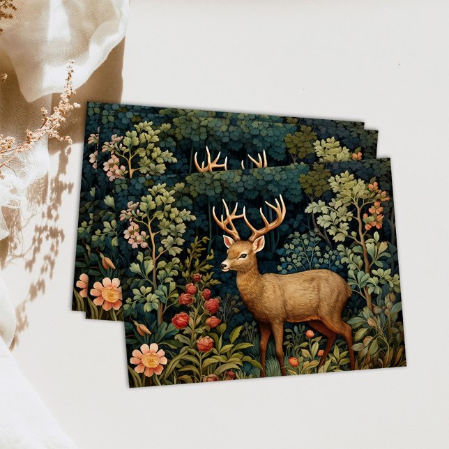 Forest Deer William Morris Cottagecore Decoupage Tissue Paper (Creator Uploaded)