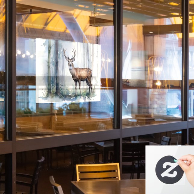 Forest Deer Window Cling (Restaurant Window)