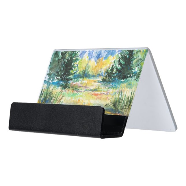 Forest Desk Business Card Holder (Angled Front)