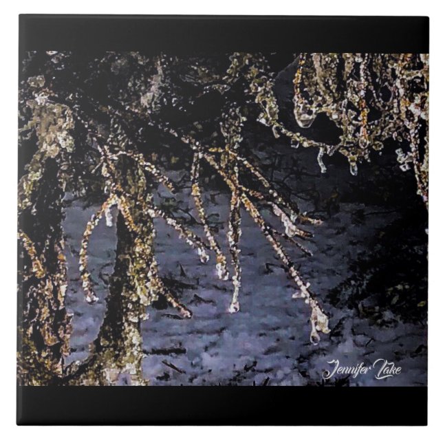 Forest Diamonds Ceramic Tile (Front)