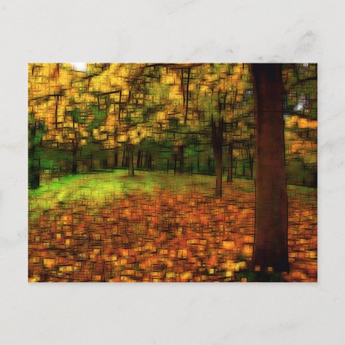 Forest digital effect of style impression holiday postcard