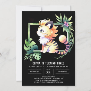 Forest Digital Tiger Birthday Invitation