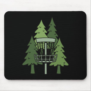 Forest Disc Golf Sket Funny Disc Golfing Scene Mouse Pad