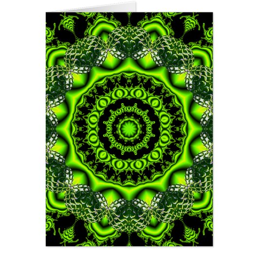 Forest Dome Mandala, Abstract Green Woods Cards (Front)