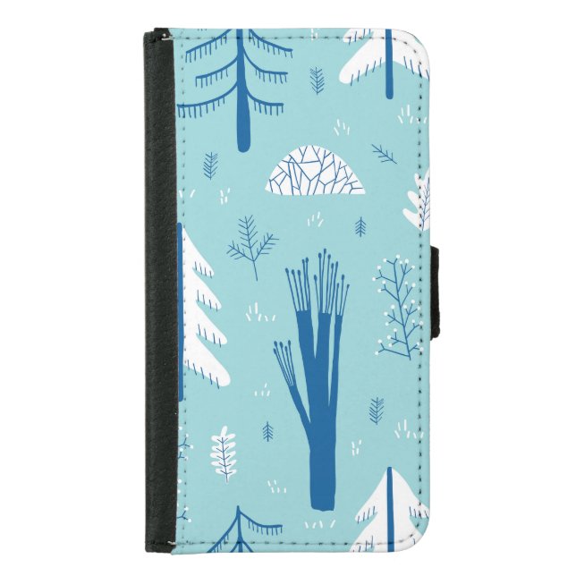Forest Doodles: Creative Seamless Pattern Samsung Galaxy Wallet Case (Front)