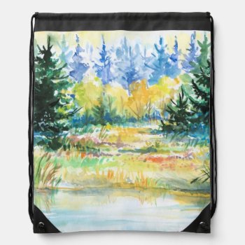 Forest Drawstring Bag by watercoloring at Zazzle