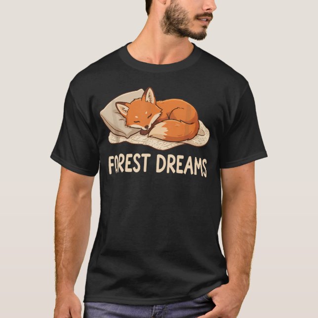 Forest Dreams Cute Sleeping Red T-Shirt (Front)