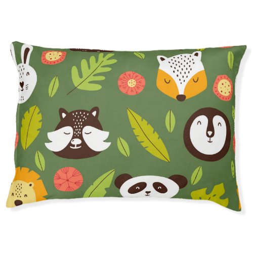 Forest dwellers Scandinavian childrens pattern Pet Bed