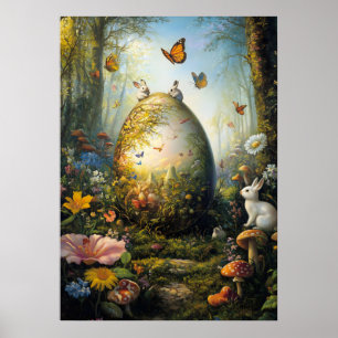 Forest Easter Egg Fantasy Poster