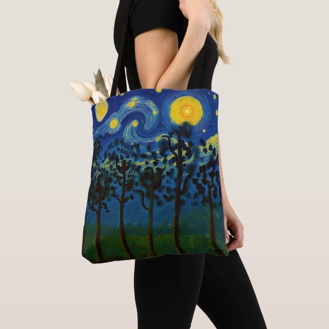Forest Echoes of Infinity – A Forest Landscape Tote Bag (Close Up)