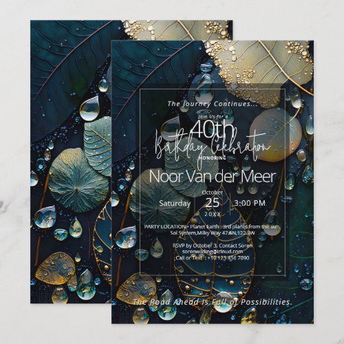 Forest Echos | Botanical Gemstone Abstract Invitation
