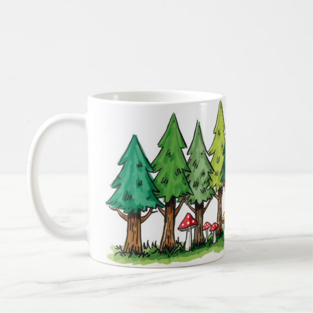 Forest Edge with Mushrooms Mug (Left)