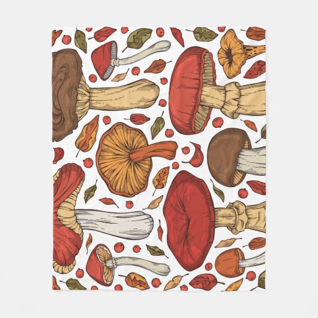 Forest Edibles: Vintage Wild Collection. Fleece Blanket (Front)