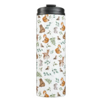 Forest Fable Woodland Animals Greenery Pattern