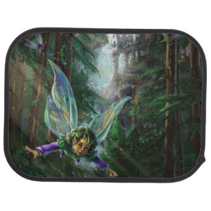 Forest Fairies and Waterfall Castle Car Mat
