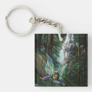 Forest Fairies and Waterfall Castle Keychain