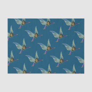 Forest Fairies Pattern on Blue Tissue Paper