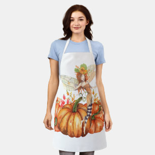 Forest Fairy & Autumn Pumpkin Bouquet Apron