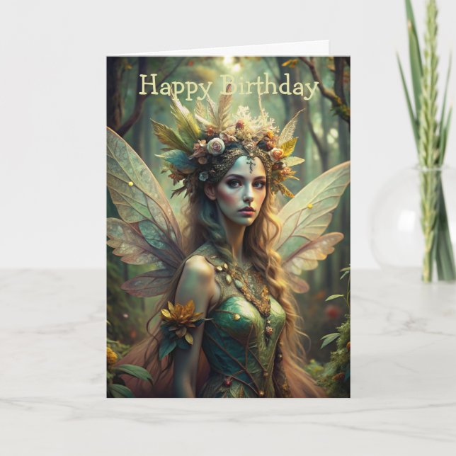 Forest Fairy Birthday Card (Front)