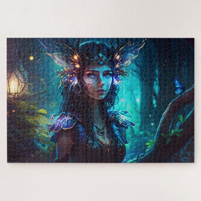Forest fairy bright magical creatures butterfly jigsaw puzzle (Horizontal)
