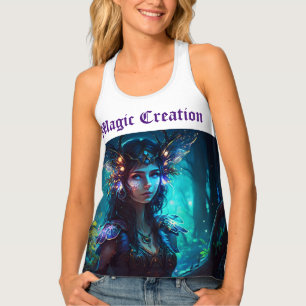Forest fairy bright magical creatures butterfly tank top