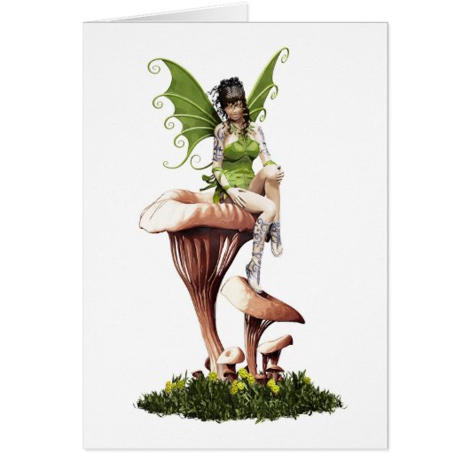 Forest Fairy On Mystical Mushrooms Cards (Front)