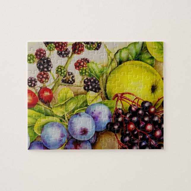 Forest fall fruit art jigsaw puzzle (Horizontal)