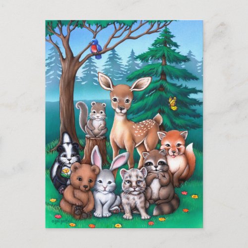 Forest Family Postcard