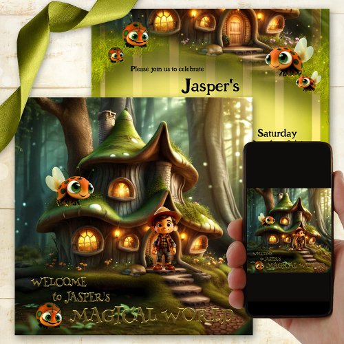 Forest Fantasy Fairy Tale Child Birthday Invitation