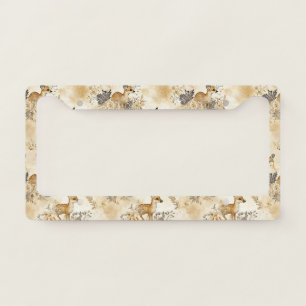Forest Fawn Animal Pattern License Plate Frame