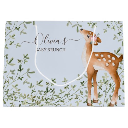 Forest Fawn Baby Shower Large Gift Bag