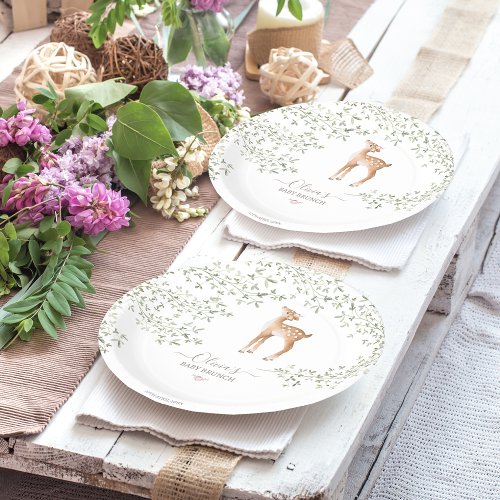 Forest Fawn Baby Shower Paper Plates