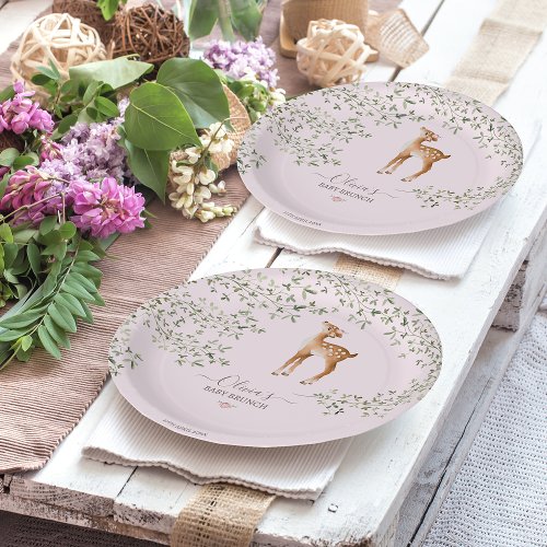 Forest Fawn Baby Shower Paper Plates